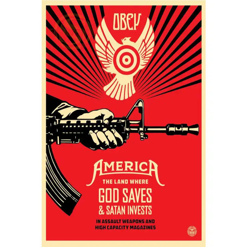 Новый постер Shepard Fairey атласный на заказ тканевый с принтом настенный из шелковой
