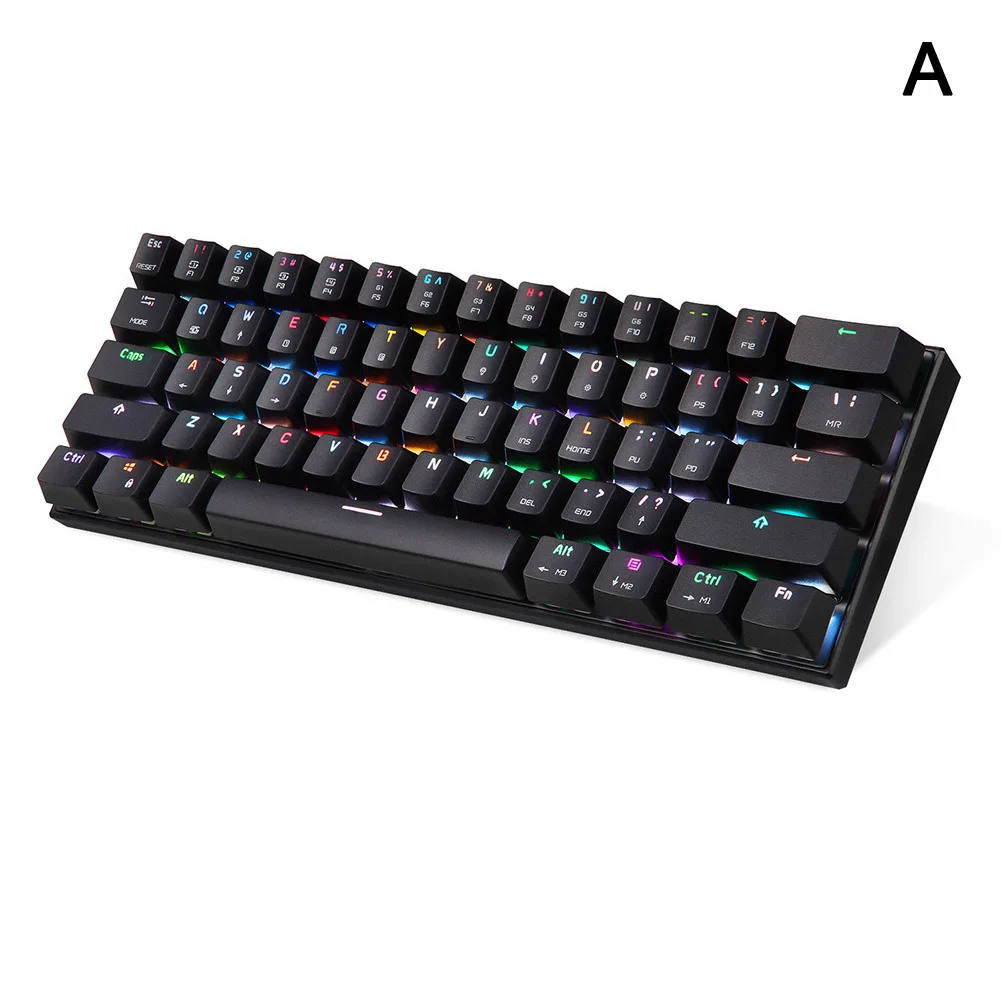 

Bluetooth Wired Mechanical Keyboard with RGB Backlight 61 Keys Keypad for Tablet Laptop WIF66