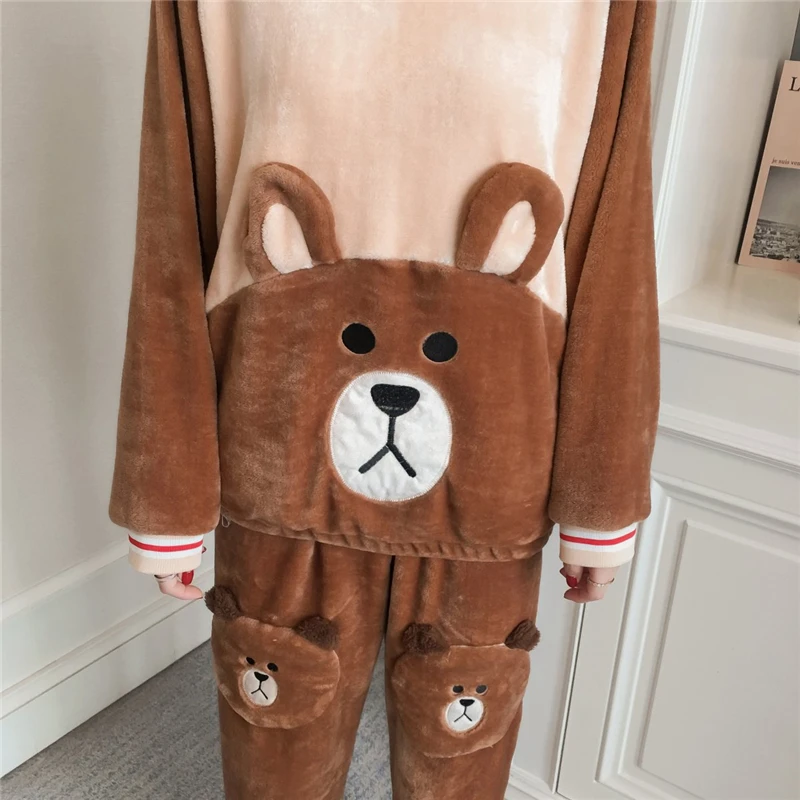 Пижама женская теплая из кораллового флиса зимний комплект двух