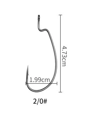 LINNHUE 10 шт. рыболовный крючок из углеродистой стали, Большой Крючок для ловли басов, крючок для ловли на крючок, свинцовая головка с колючей рукояткой, крючок для мягкой приманки, приманка для рыбалки - Цвет: 2-0