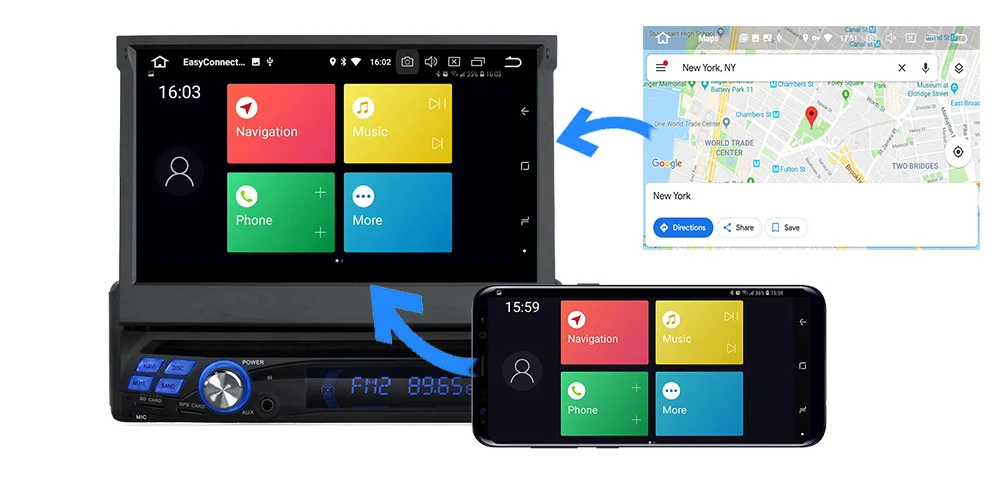 Discount Belsee7 Inches universal Android 9.0 Car Radio Head Unit 1 Single Din Stereo Bluetooth Autoradio GPS Navigation No DVD Player 5