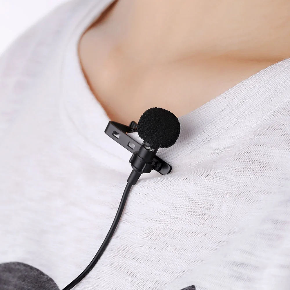Andoer Мини Портативный проводной микрофон клип-на лацкане петличный Hands-free 3,5 мм разъем конденсаторный микрофон для iPhone iPad смартфонов