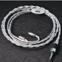 Топ 3,5 мм upgrad 7N Серебряный одиночный Кристалл медное покрытие серебряный кабель MMCX UE кабели для se535se846 ED5 W4R UM2 VE2 es20 sd2s