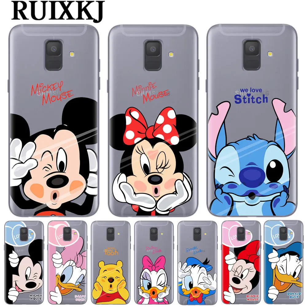 

RUIXKJ Phone Case For Samsung Galaxy A6 2018 Cases Mickey Minnie Soft Silicone Cover Case For Samsung A6 Plus A6+ 2018 Cover