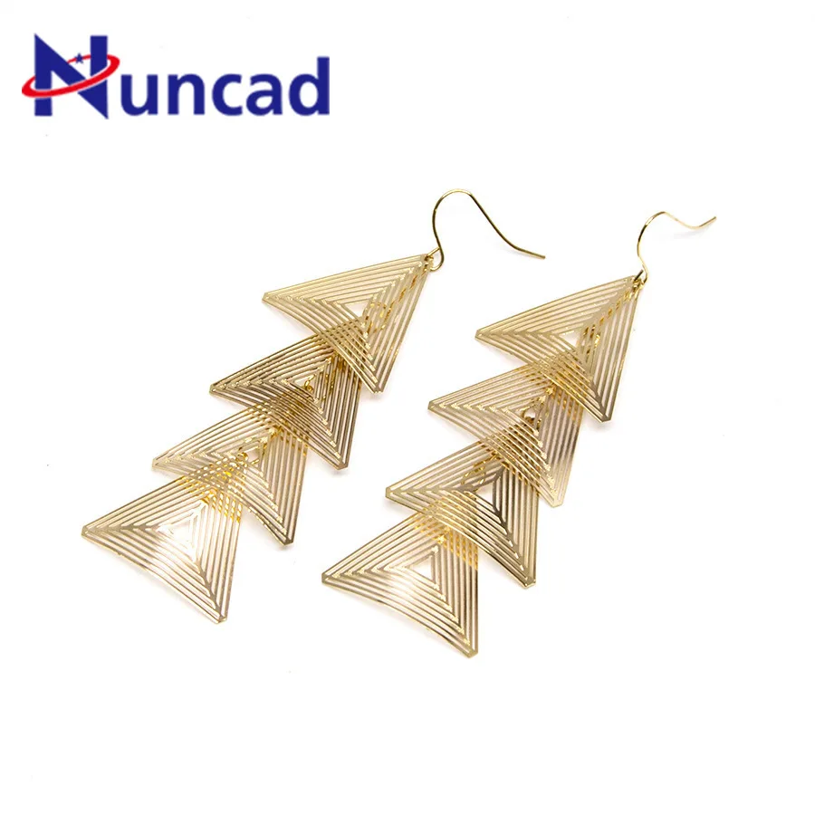 

2018 New Pattern Earrings Fashion Concise Joker Hollow Out Geometry Triangle Dangle Earring For Women Girls Jewelry