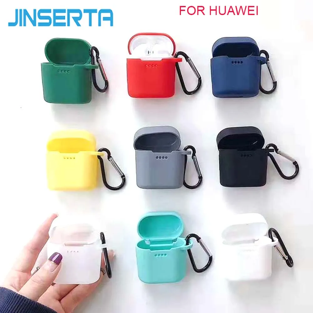 

JINSERTA Silicone Earphone Case for Honor FlyPods/Freebuds2 Charging Box Protected Skin Cover Headset Case Shell with Buckle