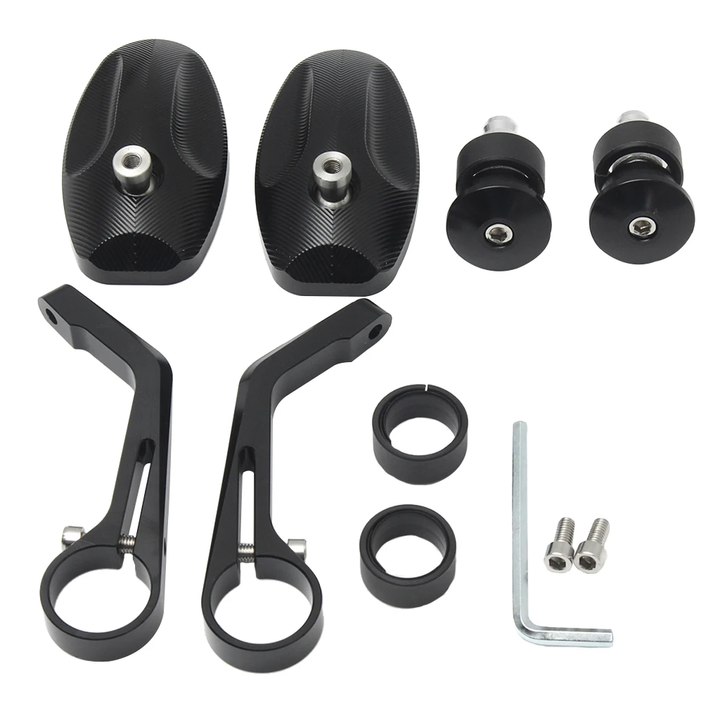 2 Pcs/Pair Motorcycle Mirror Scooter  Rearview Mirrors Back Side Convex Mirror For 7/8" Handlebar Mount Clamp 22mm Threaded Bolt