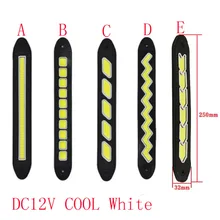 2 шт. автомобильный-Стайлинг дневной ходовой светильник для вождения белый водонепроницаемый COB Дневной рабочий свет гибкий светодиодный DRL для всех автомобилей DC12V