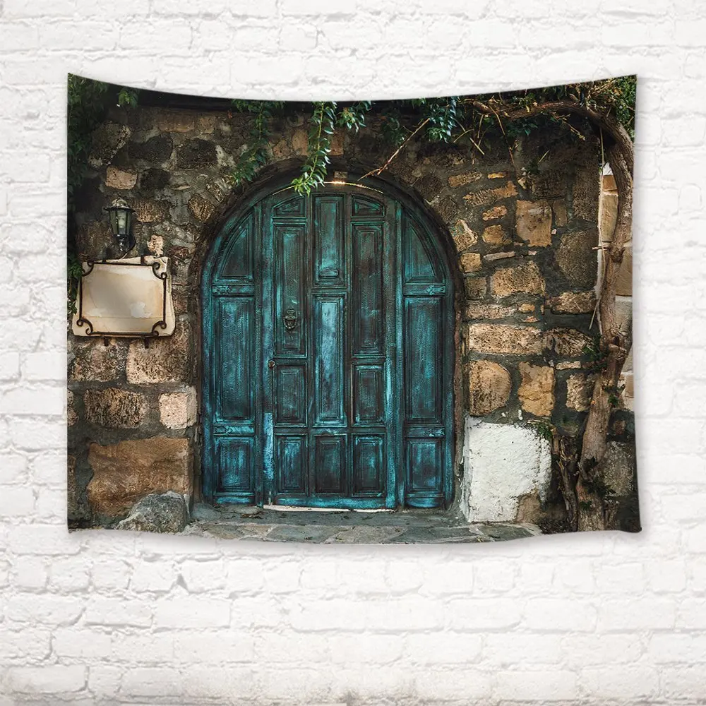 Vintage Tapestry Medieval European Vintage Retro Wall Stone Brick Wall