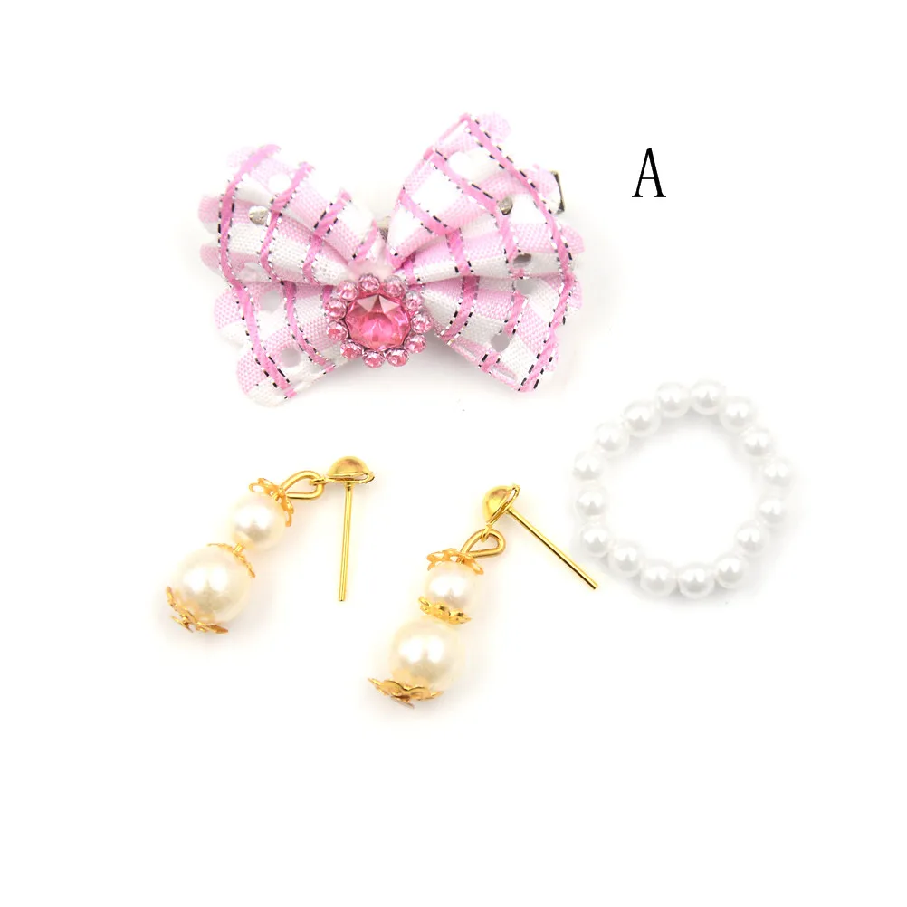 Кукольный набор модных ювелирных изделий ожерелье серьги бант для куклы вечерние аксессуары для детей подарок
