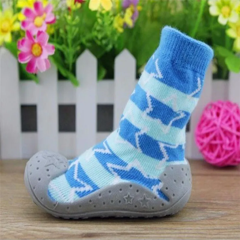 Новорожденных Нескользящие Детские носки с резиновой подошвой для детей малыша Обувь для малышей Хлопковые носки для мальчиков и девочек ws927yd
