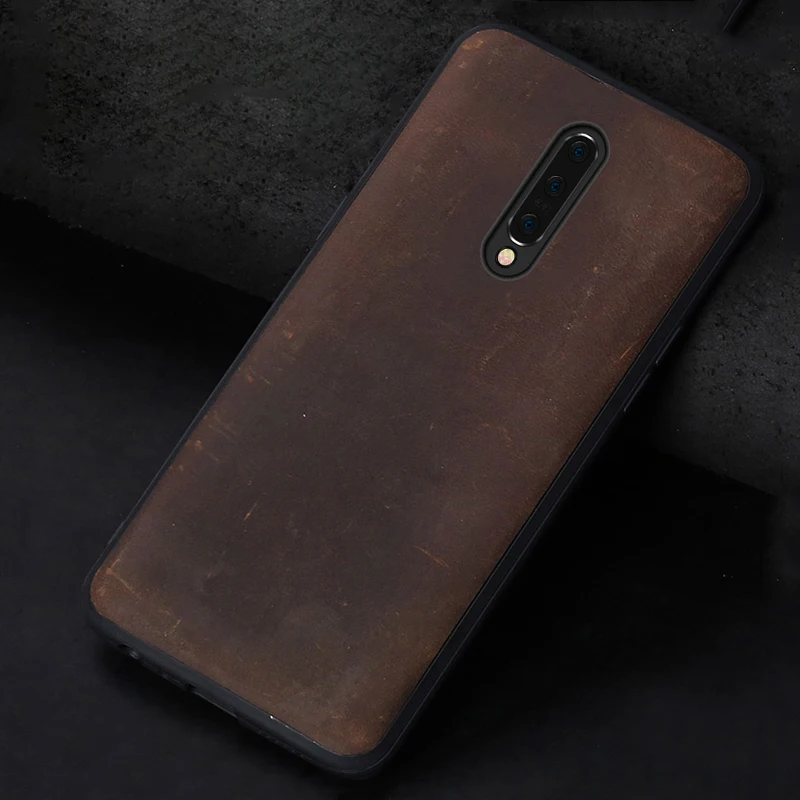 

Natural PULL-UP leather case For Oneplus 7 7T Pro 6 6T cover For One Plus 7 Pro 7T 5 5T 6T 360 Full Protective Crazy Horse leder