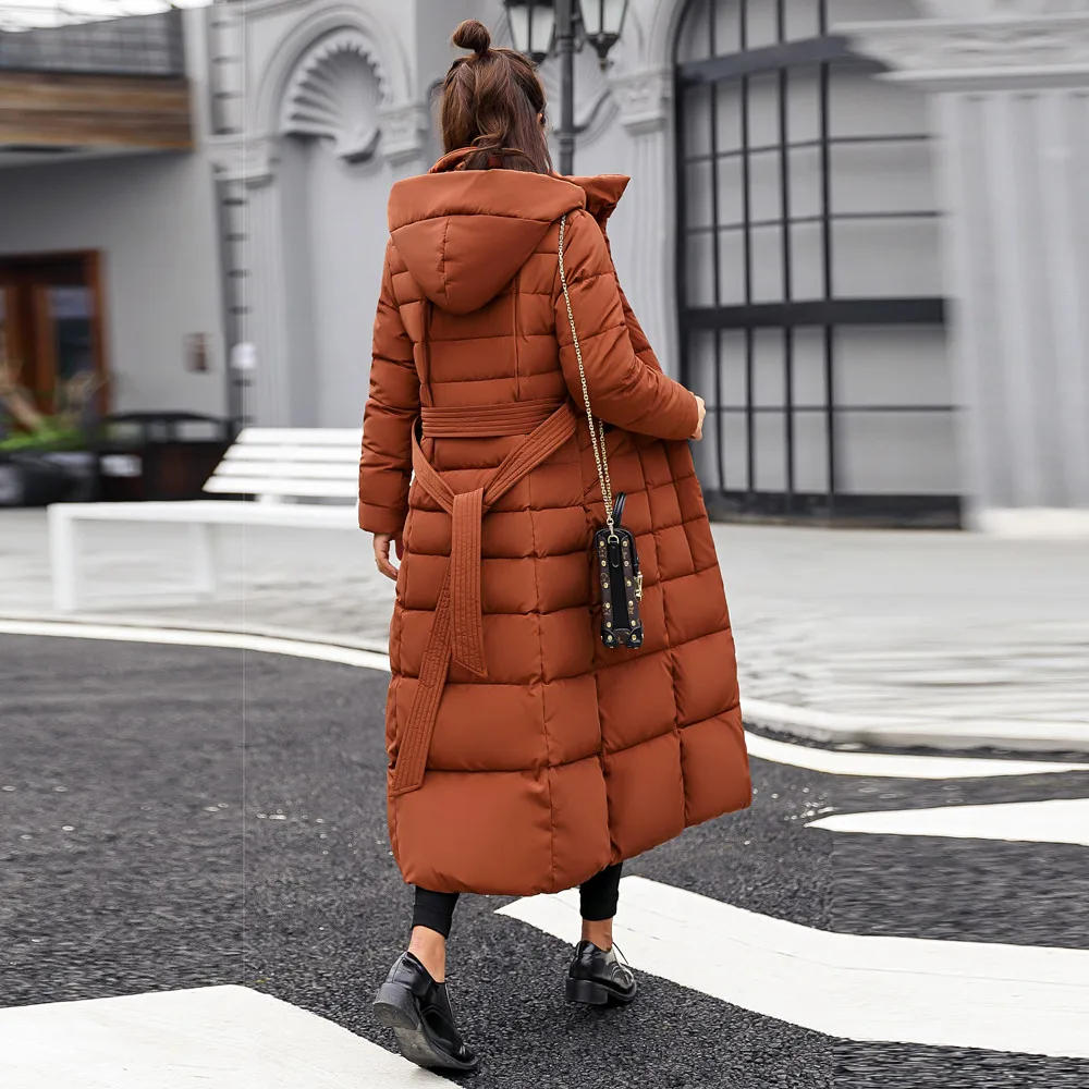 FREE OSTRICH Clothes coat Women Outerwear Fur Hooded Coat Long Cotton-padded Jackets Pocket Coats and Jacket women coat Winter