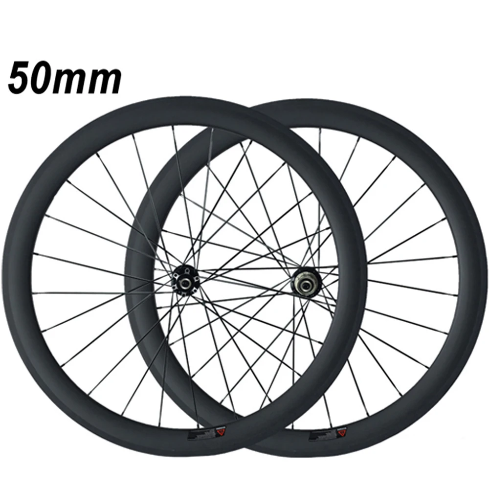 Excellent OZUZ Carbon Wheels 700C 3K 23mm wide road Disc Brake Wheelset 24mm 38mm 50mm depth Clincher Tubular road Cyclocross Disc Wheel 4