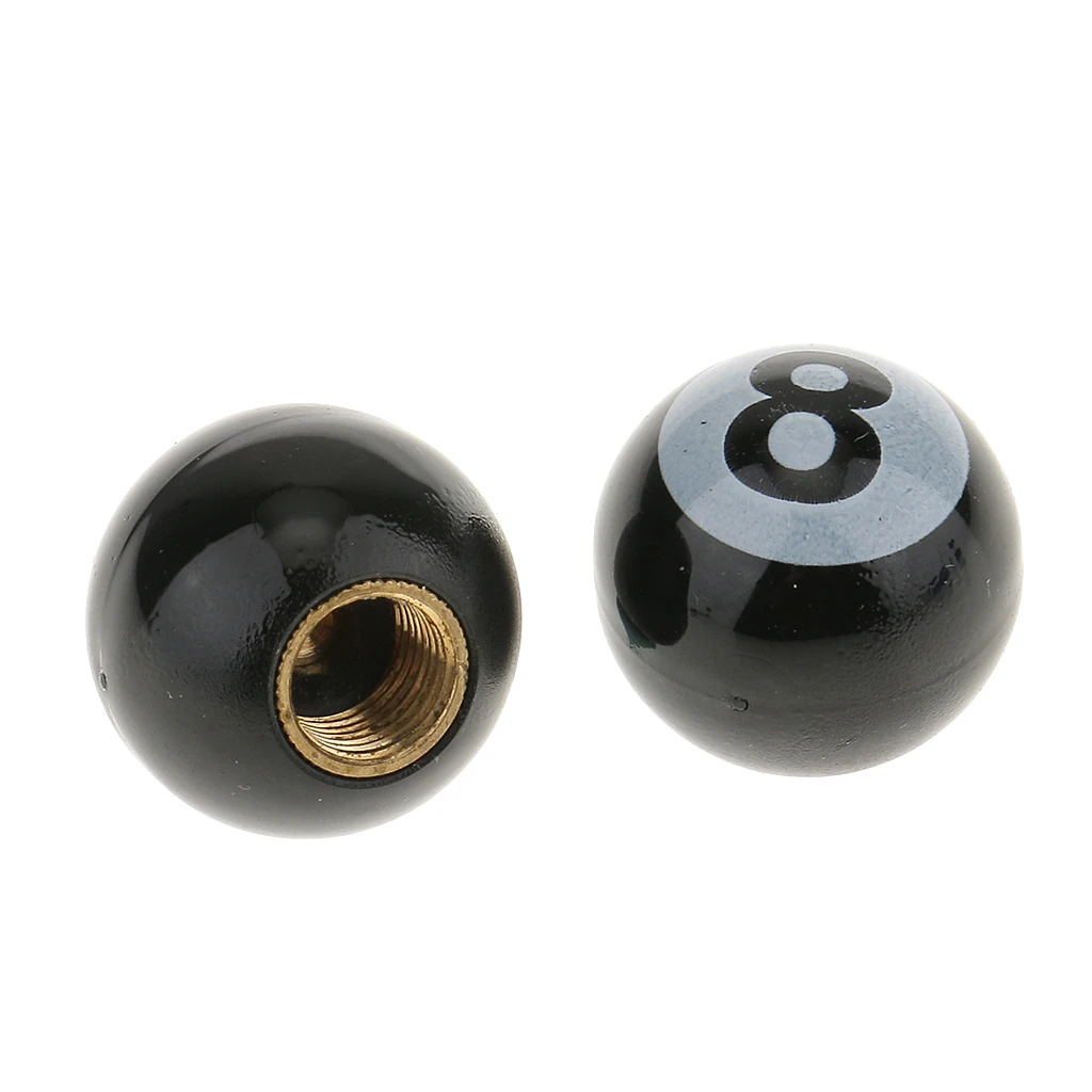 Pack-2 Black POOL 8 BALL Car Wheel Tyre Air Valve Dust Caps Wheel Rim