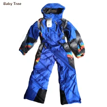 3-16Y Haute Qualité Enfants Ski Costume Polaire Lining Marque Hiver Barboteuses Bébé Garçon Fille Étanche Chaleureusement Salopette Enfants Habits De Neige
