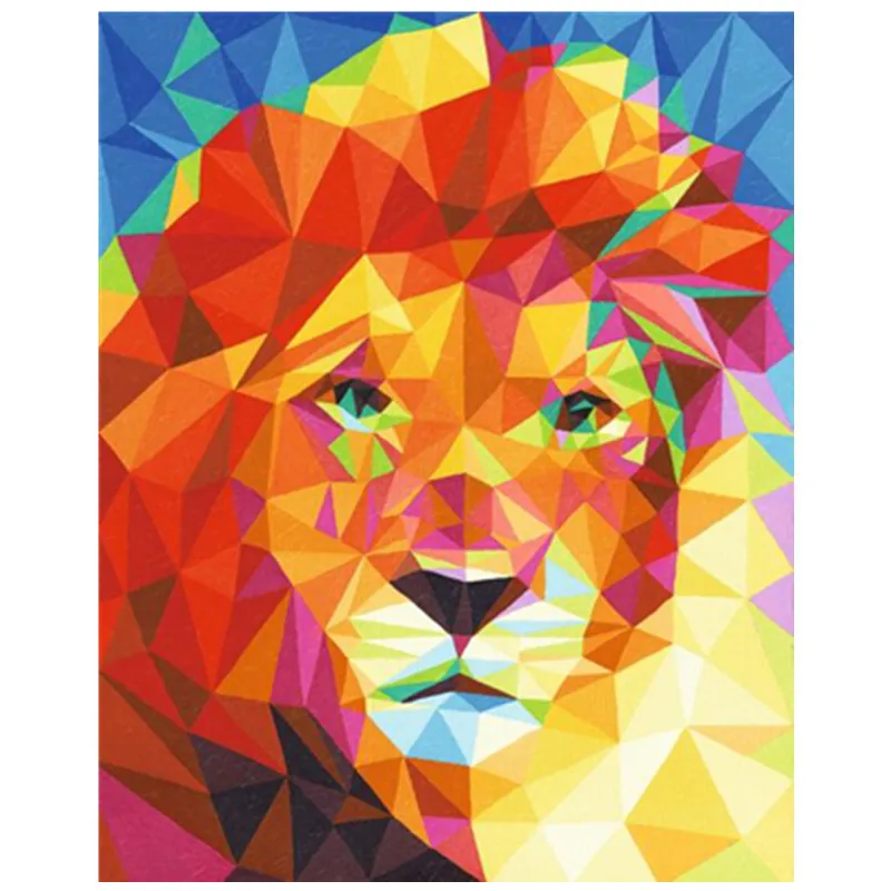 Картина по номерам DIY дропшиппинг 40x50 50x65 см яркий и красочный Лев животное холст свадебное украшение искусство картина подарок