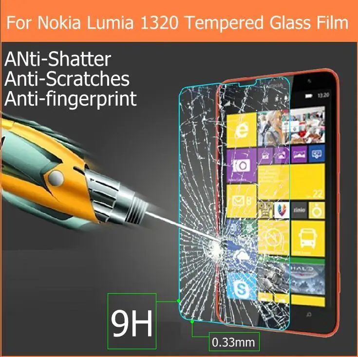 Высокое качество 0 33 мм 9H для NOKIA Lumia 1320 6 &quotПремиум Закаленное стекло анти