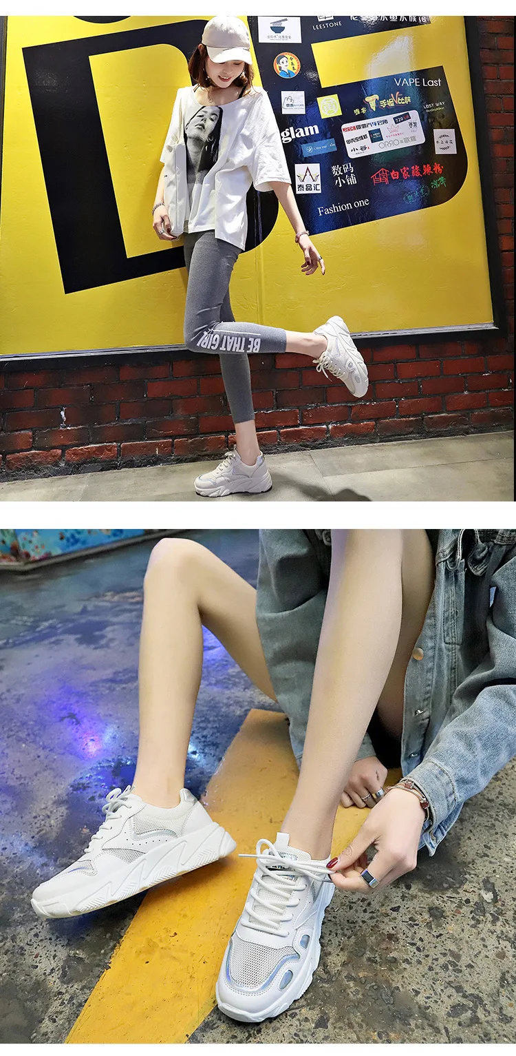 Fujin Ins/Женская обувь в старом стиле; Новинка года; летняя дышащая обувь в Корейском стиле с сеткой в стиле Харадзюку; Студенческая спортивная обувь; Прямая поставка