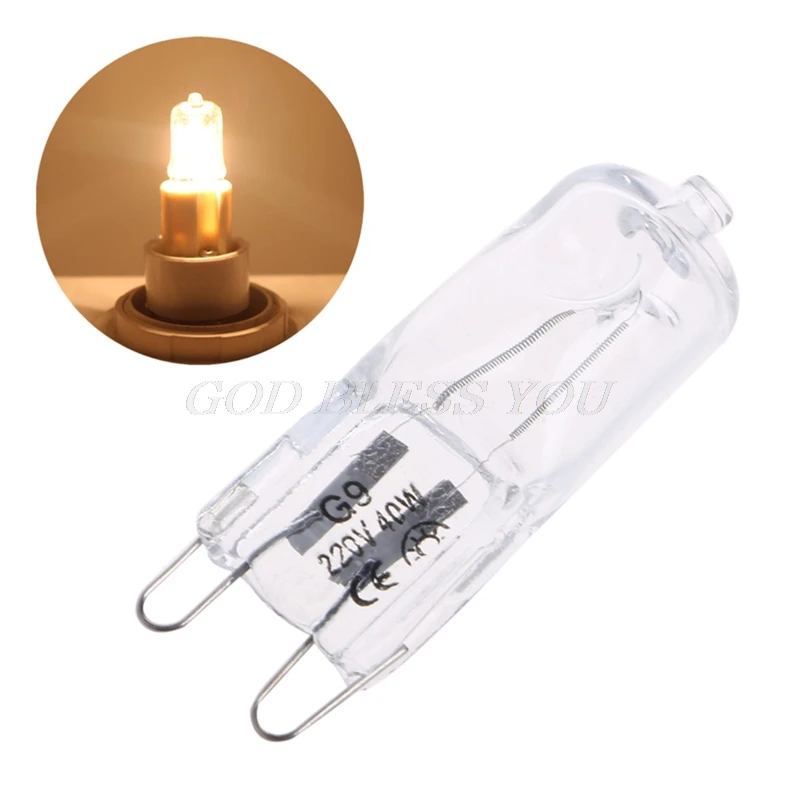 

1PC Super Bright G9 Halogen Light Bulb 25w 40w 60w Halogen G9 220V 3000K Warm White Indoor Clear Halogen G9 Lamp
