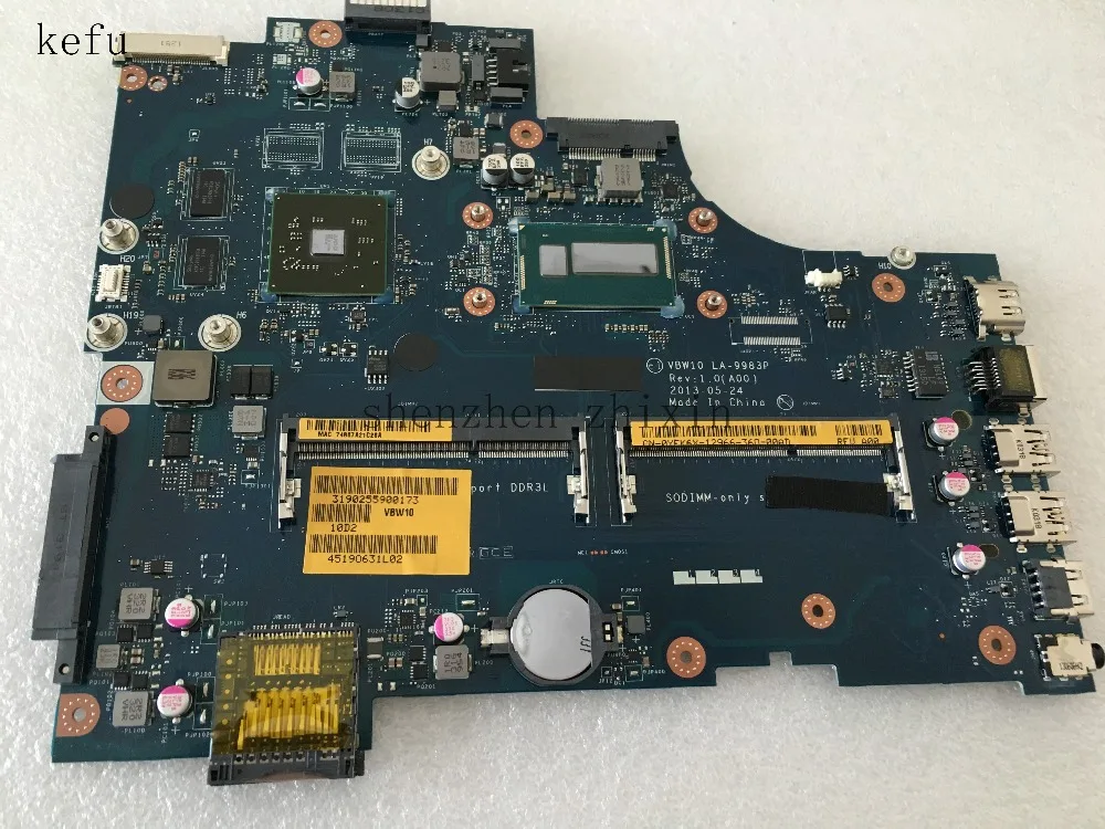 

For Dell Inspiron 17R 5737 3737 Laptop motherboard I5-4200U CPU DDR3L VBW01 LA-9983P REV.1.0 CN-0YEK6X 0YEK6X With graphic