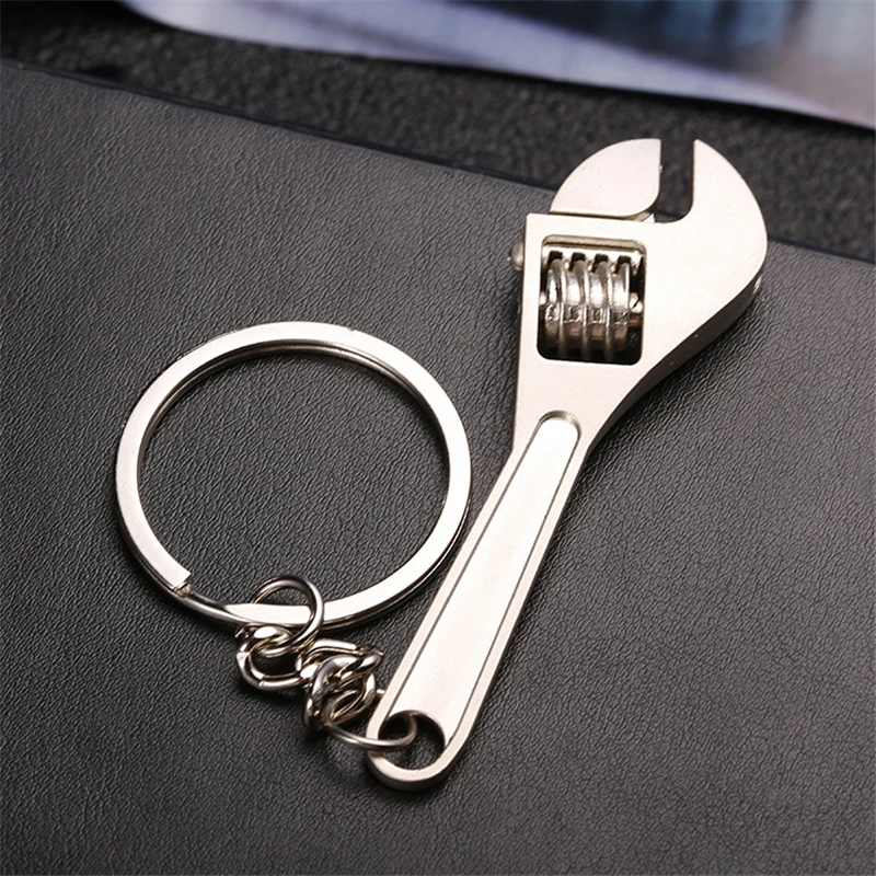 

2019 New Zinc Alloy Silver Plated Changeable Spanner Keychain Wrench Key Chain Creative Keyfob Tools
