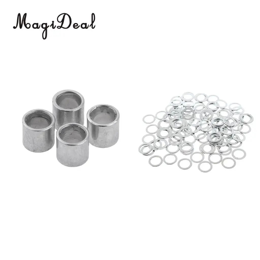 Longboard Hardware Set 100 Pieces Speed Washers + 4 Pieces Spacers Kit for Bearing Performance Skateboard Part