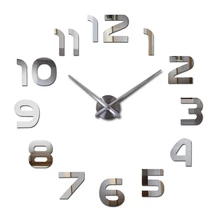 Современные diy акриловые зеркальные модные настенные часы 3d большие кварцевые наручные часы гостиная украшение дома натюрморт серебряные наклейки