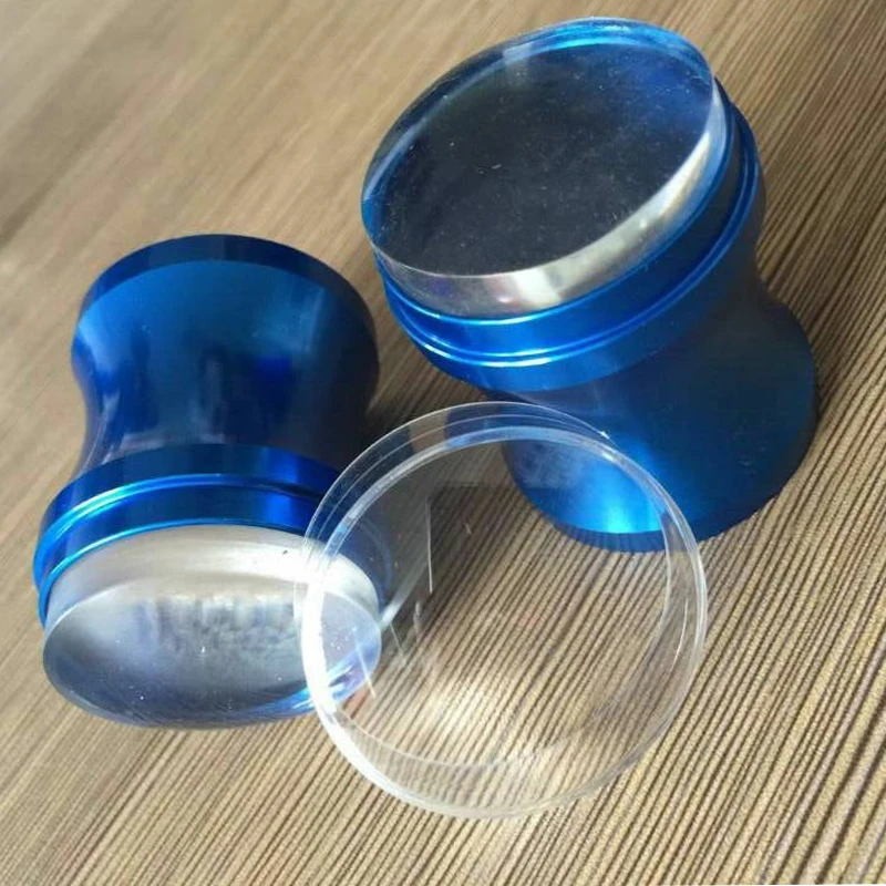 

New Design 4CM Round Head Transparent Stamp Nail Stamper Soft Stamping Nail Art StampManicure Polish Stamp Image Tool Kit