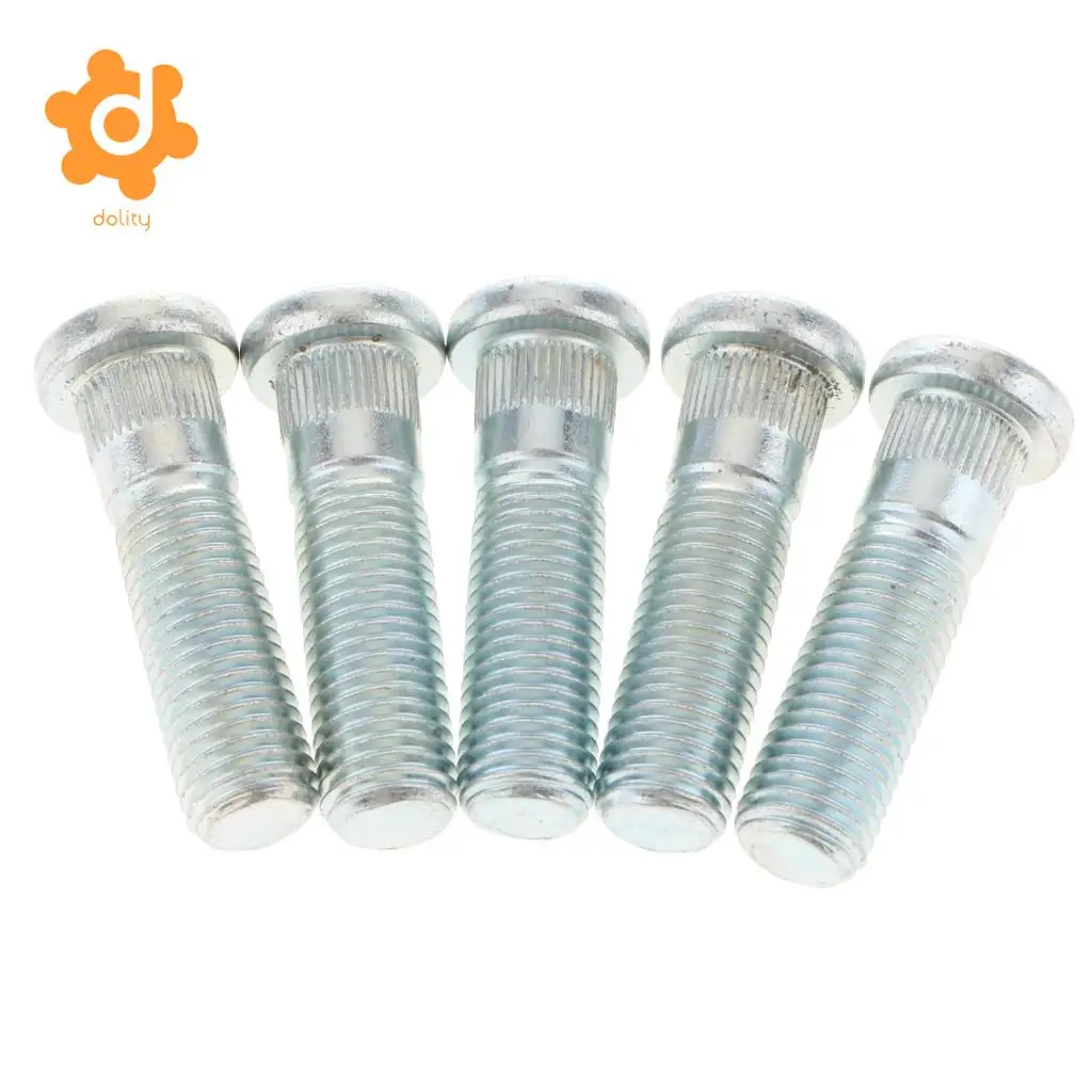5 Pieces M10x1.5 Wheels Tires Knurl Studs Stud Bolts for Honda Acura Isuzu