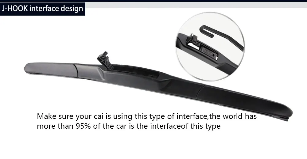 KOSOO Wiper Blade Universal U J Hook 14