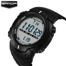 Sanda бренд класса люкс светодиодный цифровые мужские военные часы мужские спортивные часы 3ATM для плавания и альпинизма модные уличные повседневные мужские наручные часы