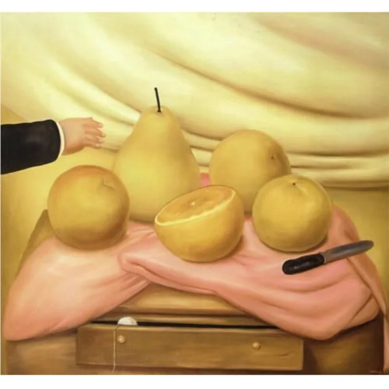 มือทาสีแพร์บนโต๊ะศิลปะสมัยใหม่ที่มีคุณภาพสูง