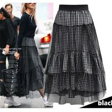 Клетчатая юбка в складку вельветовые длинные юбки с высокой талией женские макси юбки женская школьная юбка пляжные женские юбки
