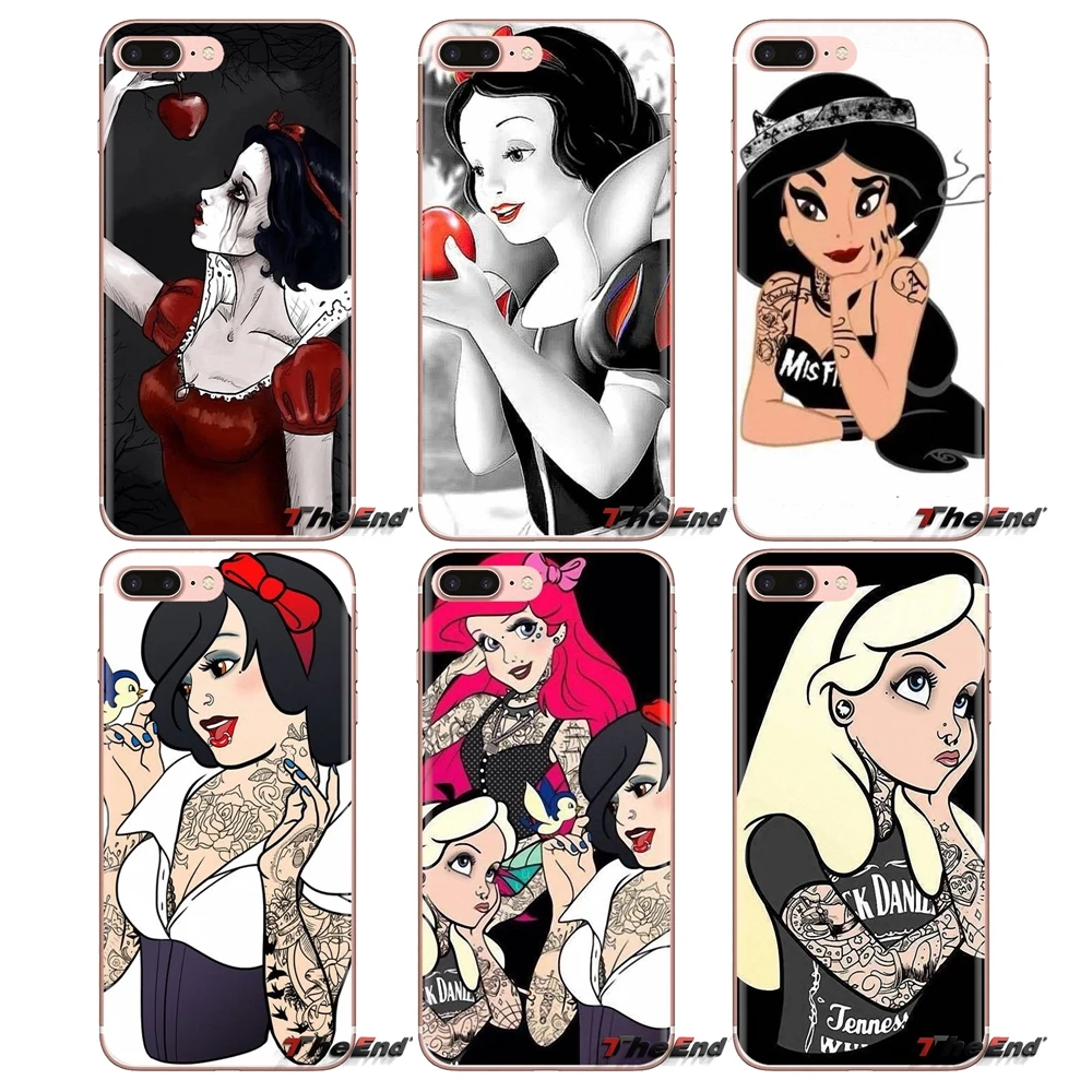 

For Xiaomi Mi3 Samsung A10 A30 A40 A50 A60 A70 Galaxy S2 Note 2 Grand Core Prime Phone Shell Cover Tattoo Ariel Alice Snow White