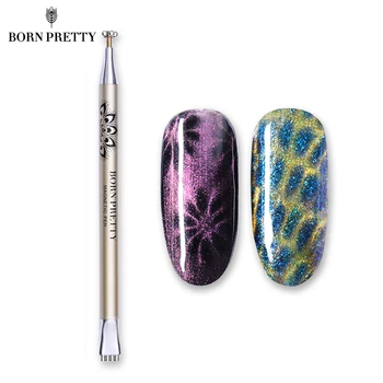 

BORN PRETTY Flower Strip Pattern Cat Eye Magnetic Stick for UV Gel varnish Dual-ended Gel Varnish Nail Art Tool