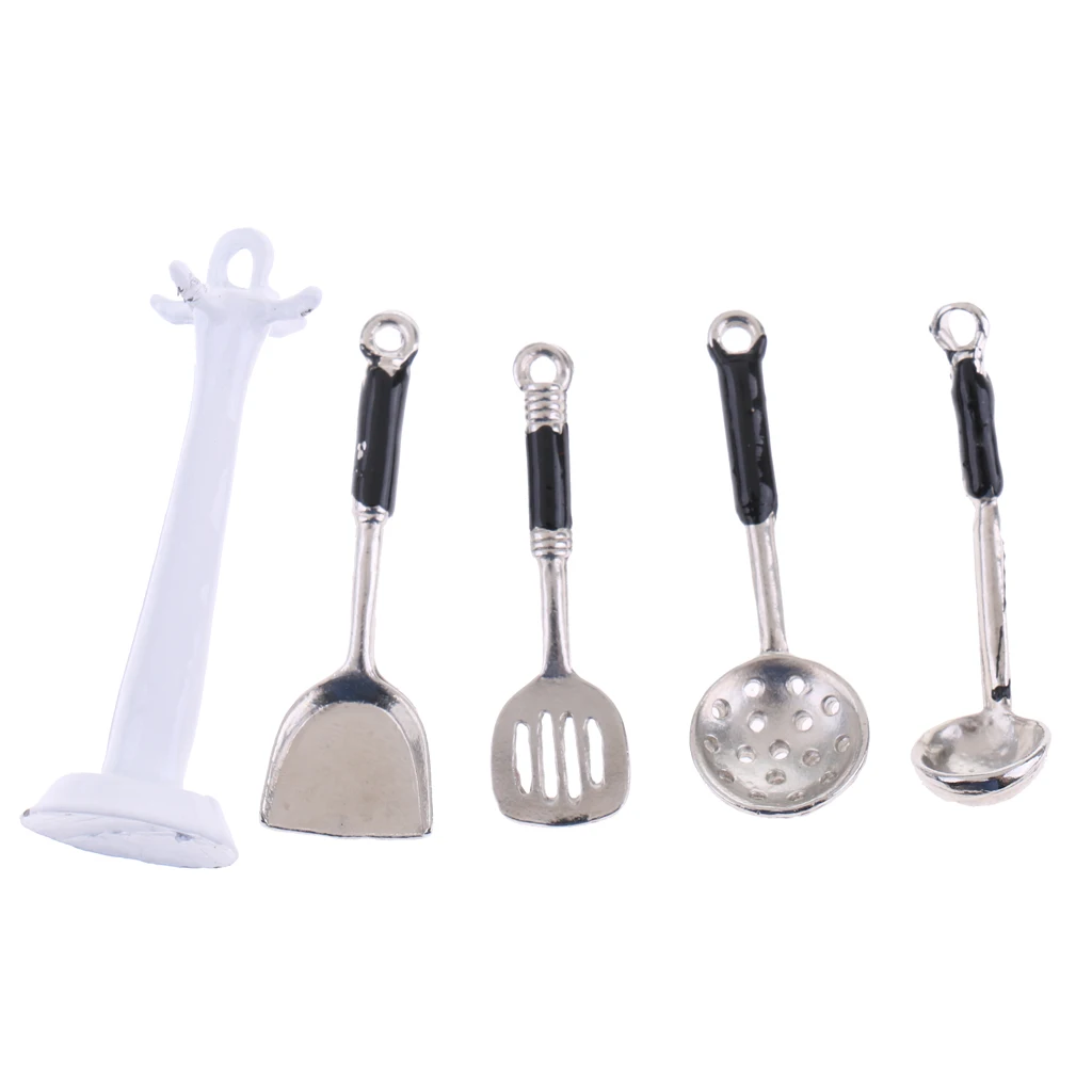1:12 Dollhouse Miniature Toy Kitchen Metal Single Gas Stove Burner Cooker/Utensils Tool Set for Child Gift 1/12 Doll House Decor