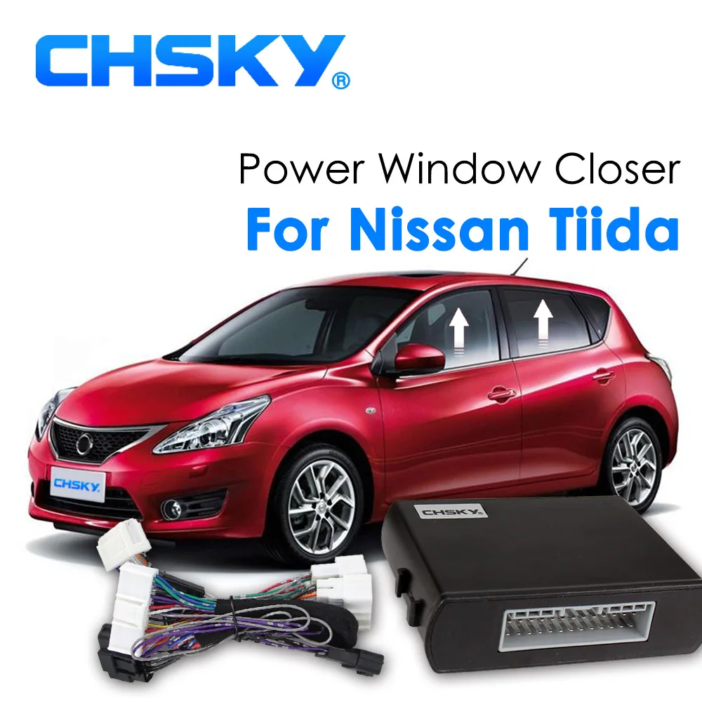 

CHSKY Auto Car Power Window Roll up Window Closer For Nissan Tiida C11 C12 Left Hand Drive Remotely Close Window Closer lifter