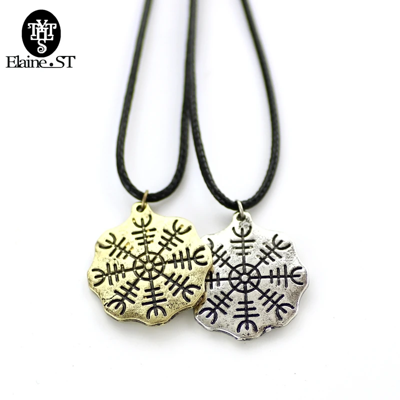 

Antique bronze Viking Pendant Necklace Odin's Symbol Of Norse Runic Pendant Necklace Viking Compass Jewelry Hot jewelry