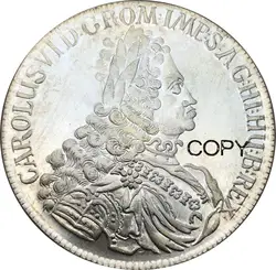 Австрия Чарльз VI император Священной Римской империи 1 Талер 1724 Мельхиор покрытием серебристый Копировать монеты необязательно разных лет