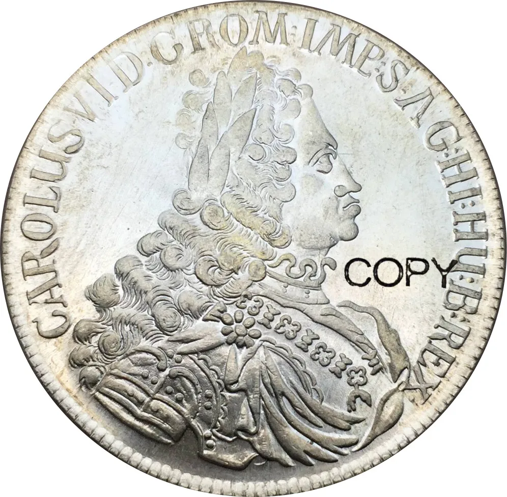 Австрия Чарльз Ви священный римский император 1 thaler 1724 посеребренные копии монет