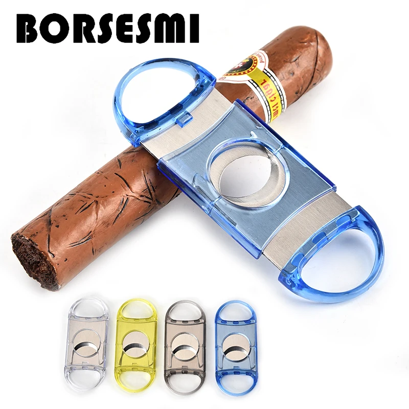High quality plastic double cigar scissors 56ring portable cigar cutter
