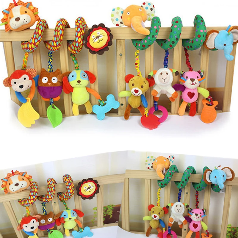 Infant Bed Rattle Ring Sound Activity Spiral Baby Stroller Toys Double Head Lion Elephant Hanging Bell Crib | Игрушки и хобби
