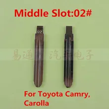 Средний слот № 2 Автомобильный Дистанционный ключ Лезвия для Toyota Camry, Carolla модифицированный флип-пульт дистанционного ключа оболочки лезвия Repacemet 02#[10 шт/лот]