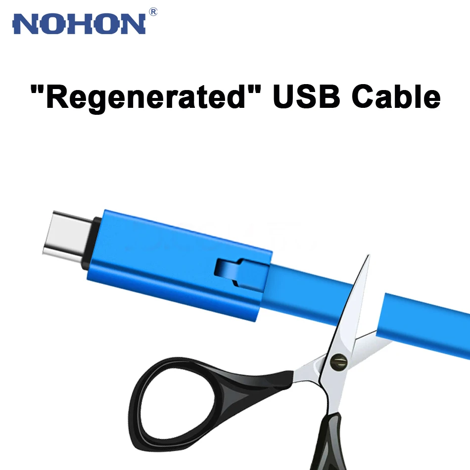 

NOHON Regenerate USB Cable For iPhone Xs Max XR USB C Reused Fast Charging Cable For Samsung Huawei Type C Cable Micro USB Cable