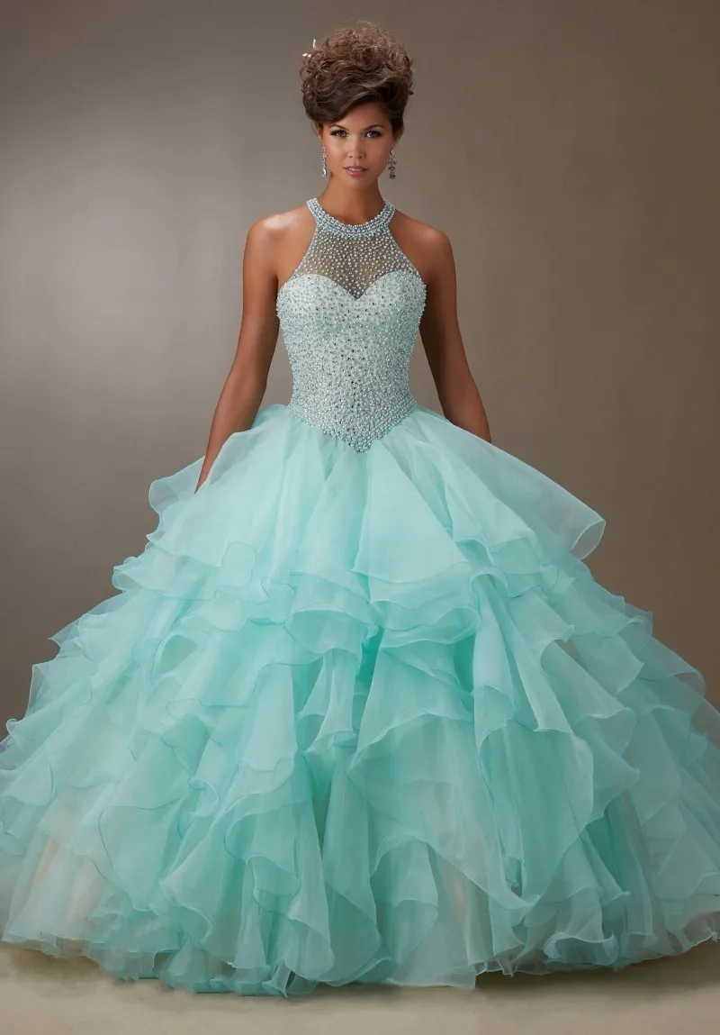 2016-New-Arrival-Bare-Pink-Ball-Gown-Organza-Ruffled-Beading-Quinceanera-Dresses-Pageant-15-years-dress