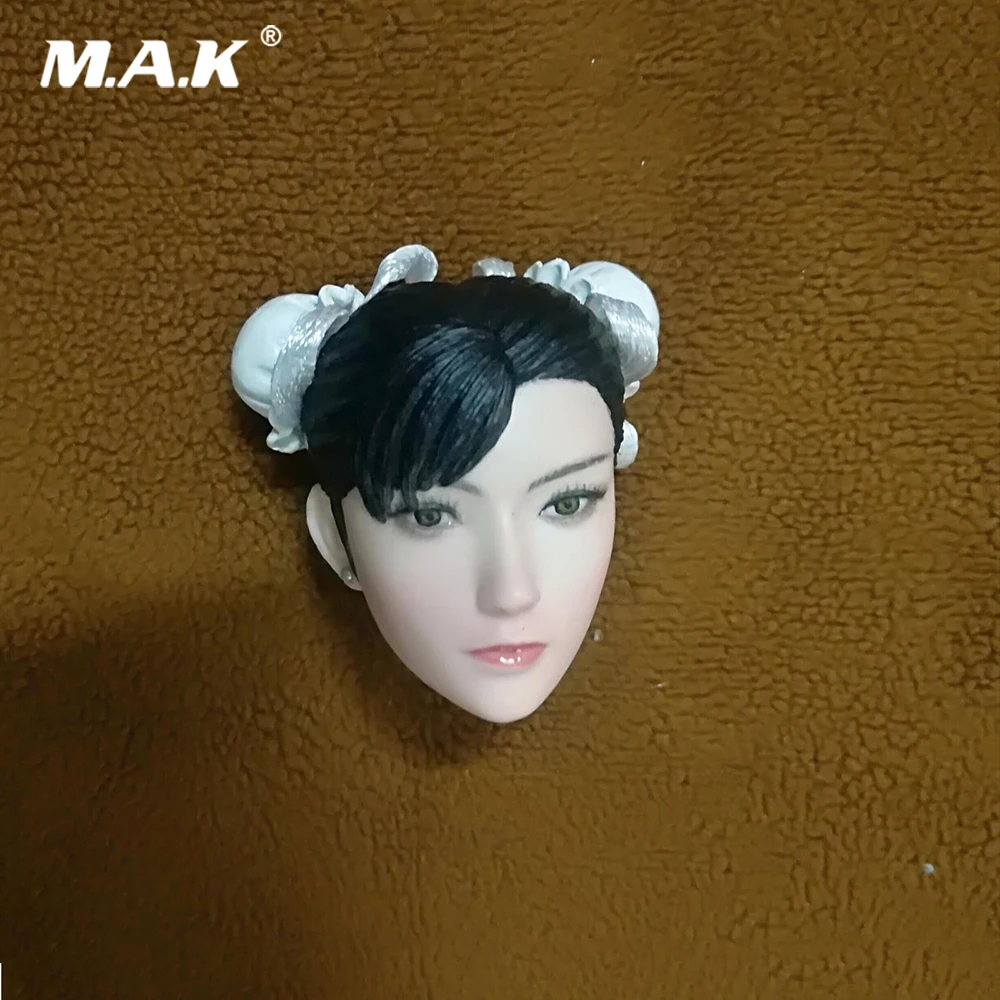 

12" Female Figure Custom Pale Head Sculpt 1/6 Chun-Li Street Fighter(SF) Chinese Fighting Goddess Asian Girl Head Carved Model