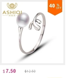 ASHIQI кольцо из натурального 925 пробы серебра с пресноводным жемчугом, кольцо с открытым пальцем для женщин, подарки