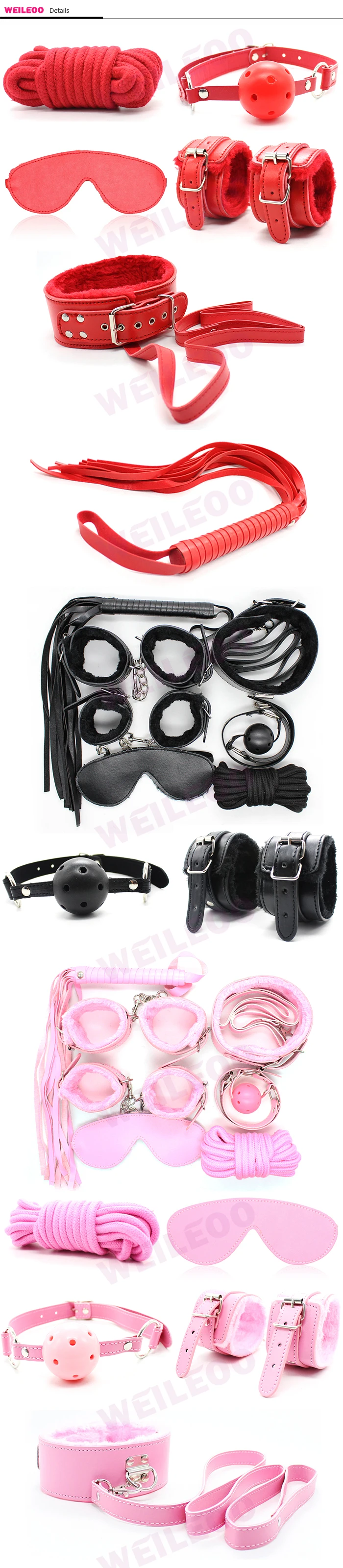 7 pcs kit bondage set sex dice game adult erotic toy adult game fetish slave bdsm bondage restraint adult sex toy for couple 3