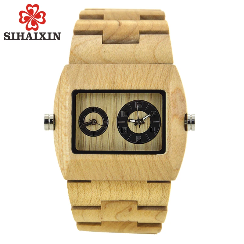 Wood Multifunction Quartz Mens Watches6